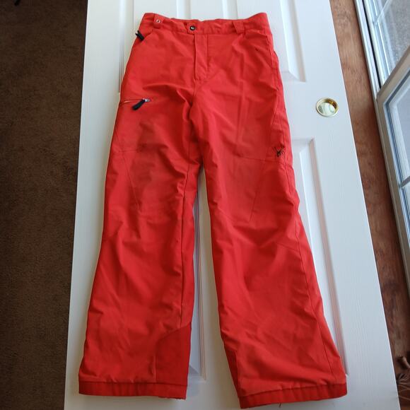 Spyder Insulated Ski Snow Pants Kids size 20 red orange 3M Thinsulate worn - Picture 2 of 16